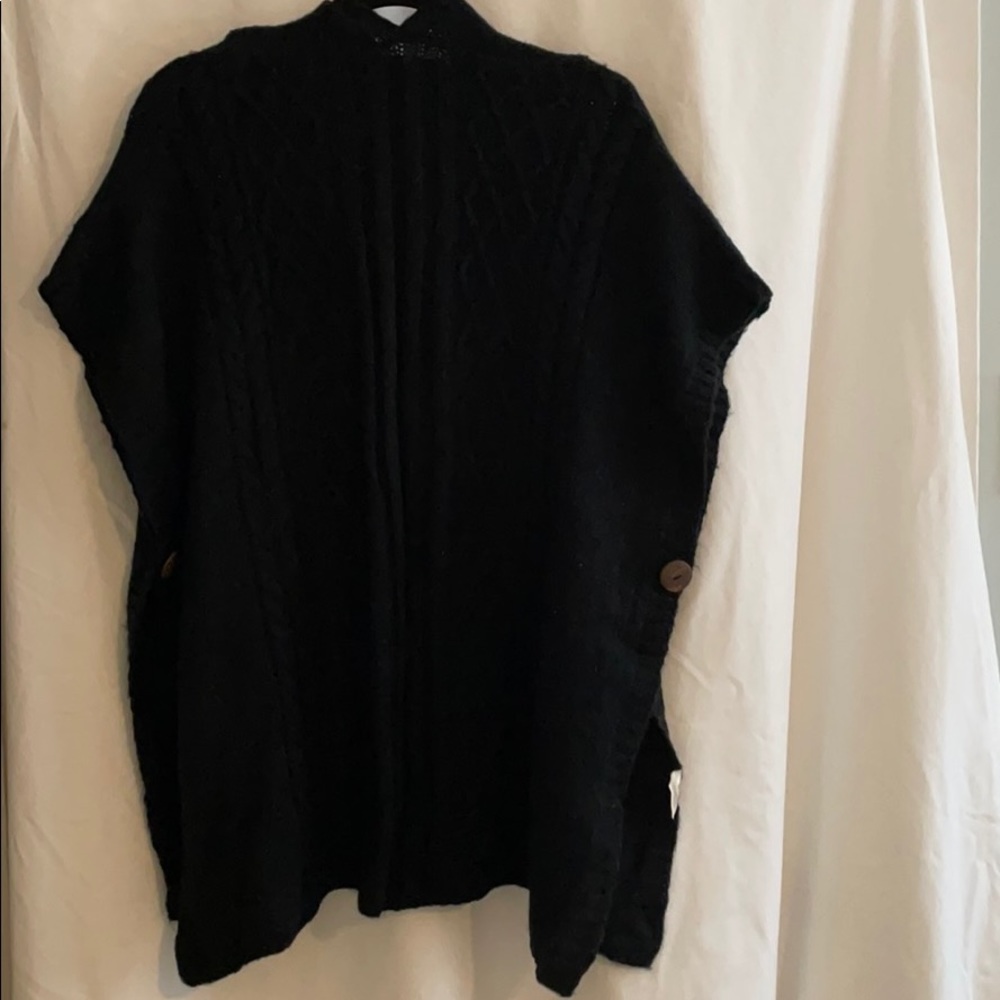 Black Poncho Sweater